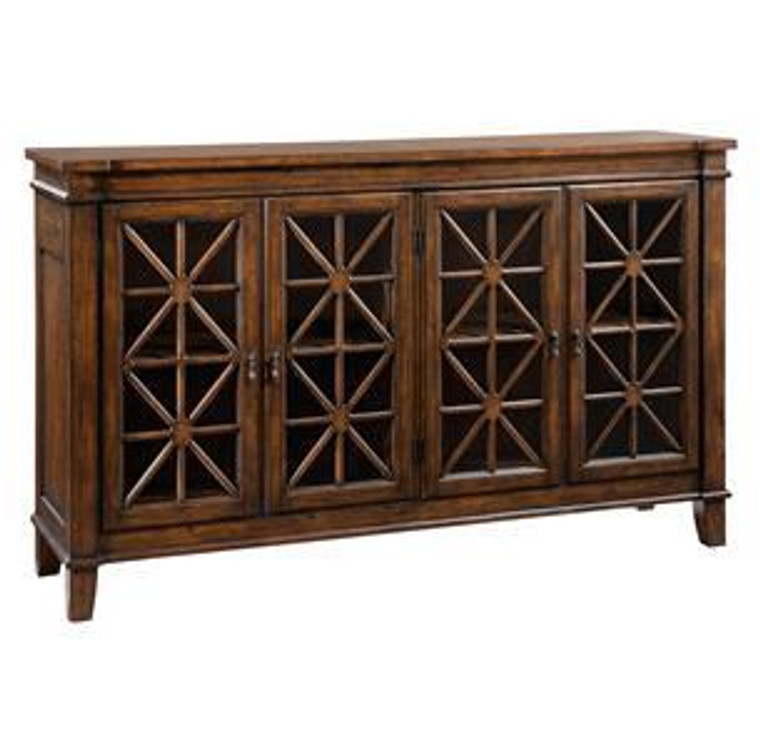 27301 Hekman Traditional With Four Glass Door Entertainment Console