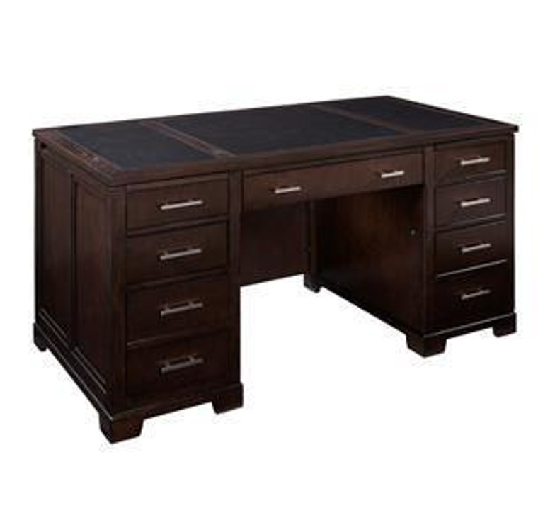 79190 Hekman Junior Executive Desk In Leather Top In Three Panels