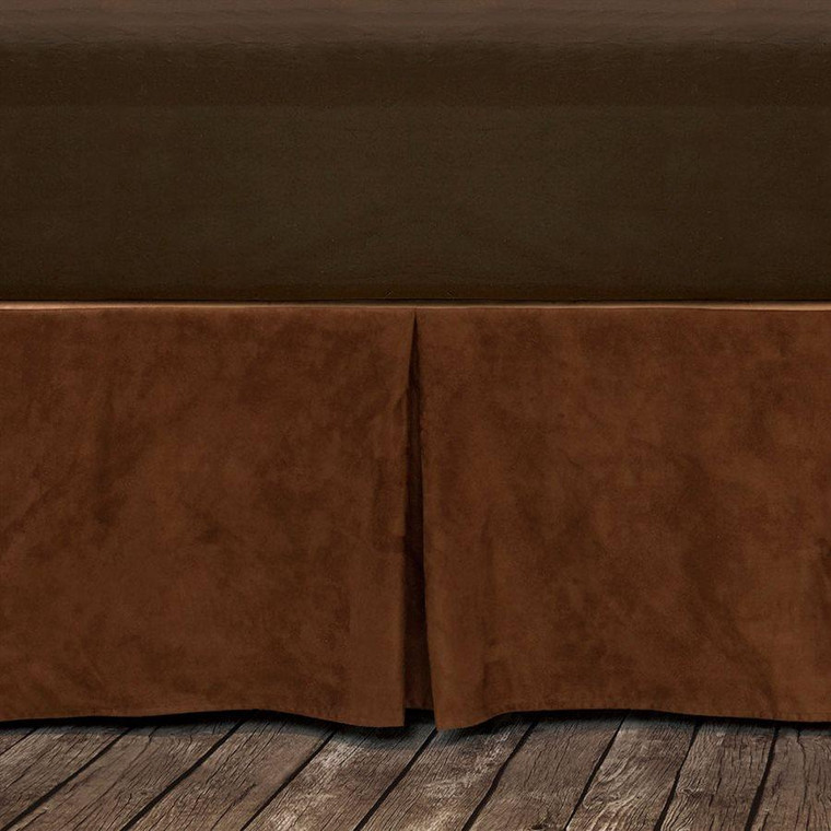 BS1004-QN-CP Suede Queen Copper Bed Skirt by HiEnd Accents