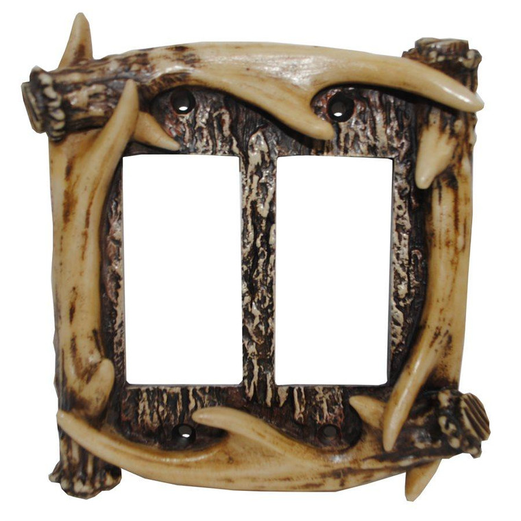 LD8200-DR-OC Antler Switchplate - Double Rocker - Pack of 4 by HiEnd Accents