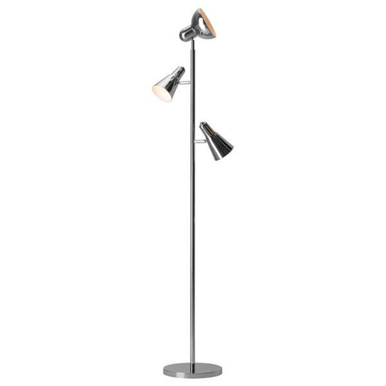 Homeroots 25.6" X 25.6" X 70.9" Chrome Floor Lamp 249408