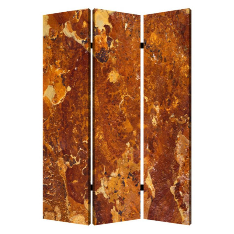 Homeroots 1" X 48" X 72" Multi-Color, Wood, Canvas, Brown Marble - Screen 274667
