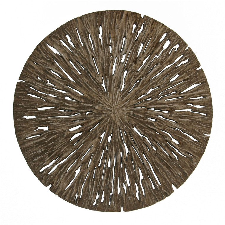 Homeroots 1" X 14" X 14" Brown, Round, Rotten Wood - Wall Decor 274759