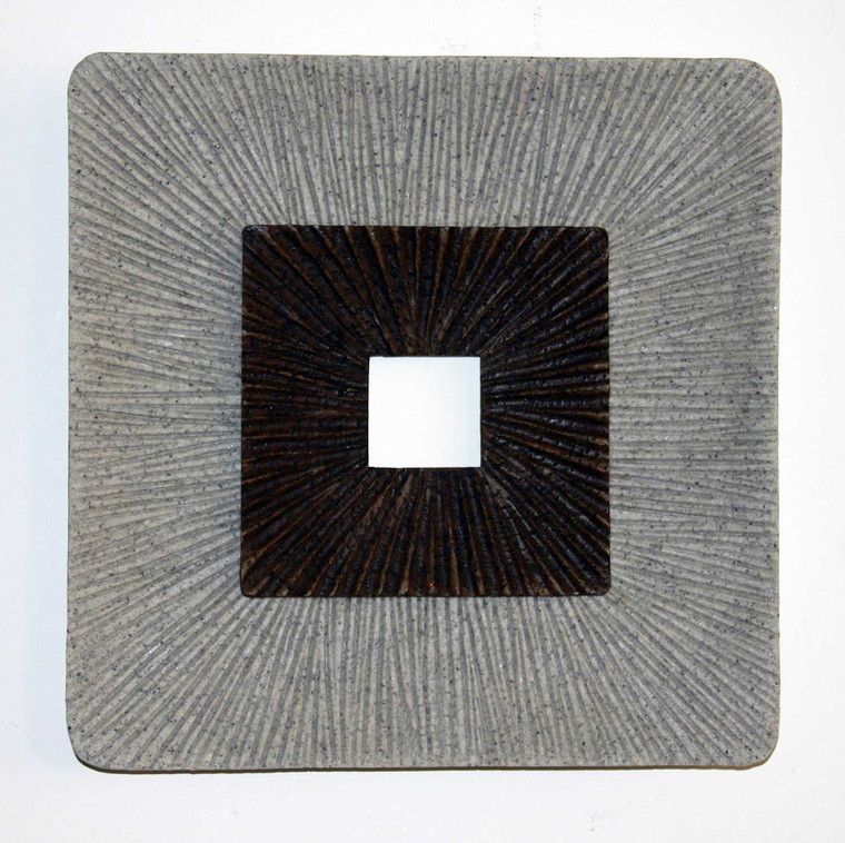 Homeroots 1" X 19" X 19" Brown & Gray, Enclave Square, Ribbed - Wall Art 274775