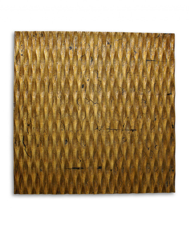 Homeroots 1" X 24" X 24" Gold, Metallic Ridge - Wall Art 274793