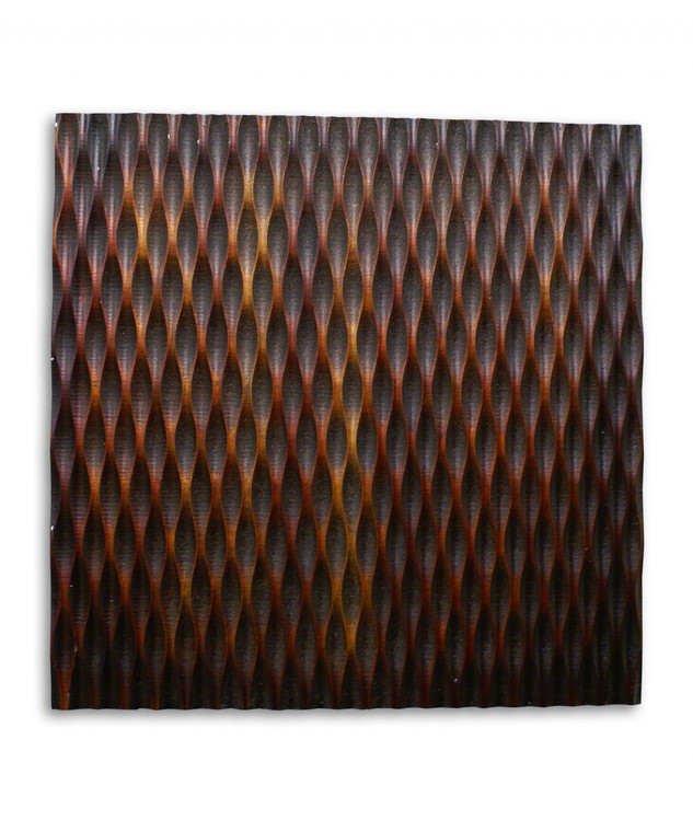 Homeroots 1" X 24" X 24" Brown, Metallic Ridge - Wall Art 274794