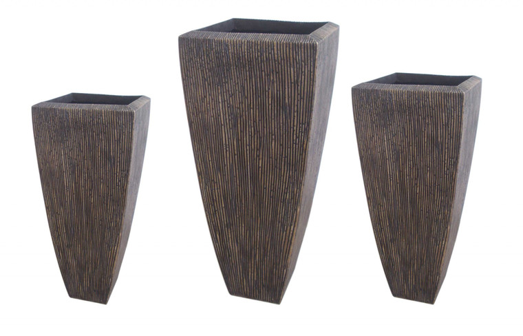 Homeroots 1" X 17" X 39" Sandstone, Ribbed, Long Square - Planter 274807