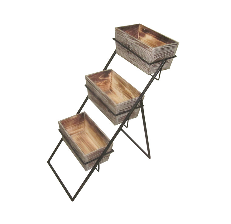 Homeroots 1" X 11" X 20" Brown, Wood Planter - 3 Piece 274839