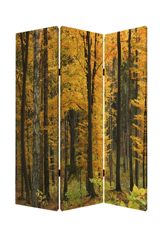 Homeroots 1" X 48" X 72" Multi-Color, Wood, Canvas, Autumn Journey - Screen 274856