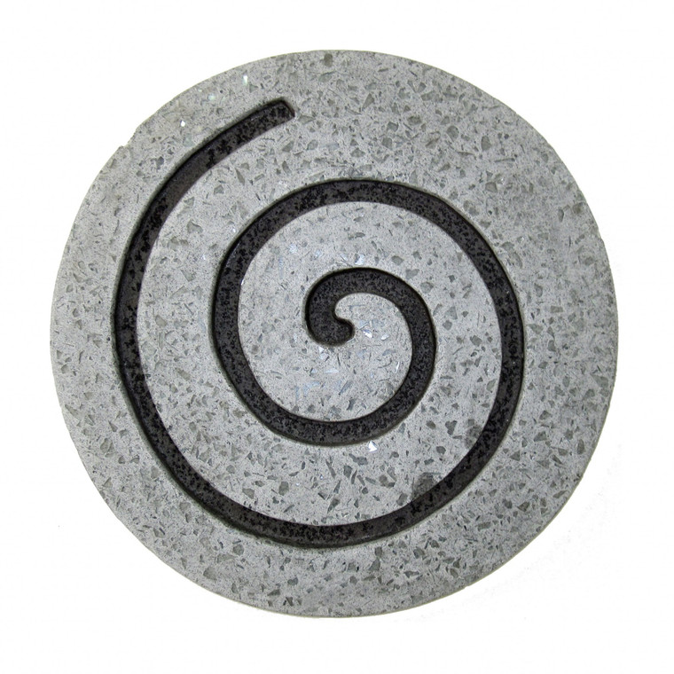 Homeroots 1" X 28" X 28" Sandstone, Fine Polished, Round With Glass Pieces - Wall Decor 274933
