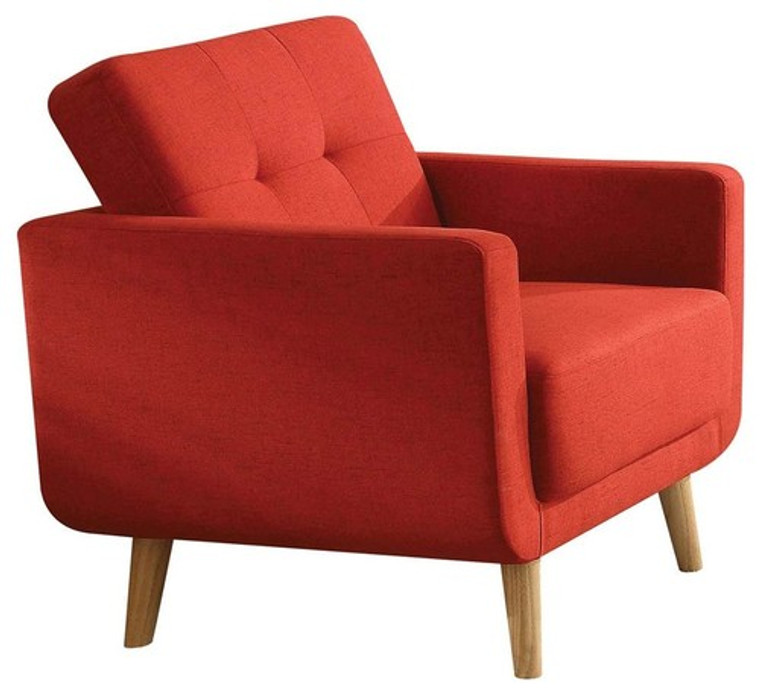 Homeroots 33" X 31" X 35" Red Linen Chair 285663
