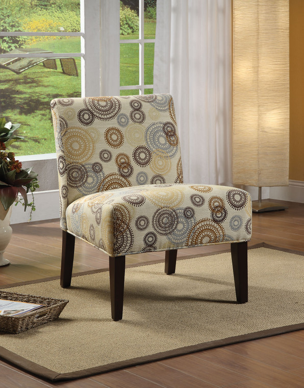 Homeroots 30" X 23" X 33" Fabric And Espresso Accent Chair 285689
