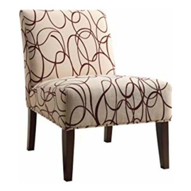 Homeroots 30" X 23" X 33" Fabric And Espresso Accent Chair 285690