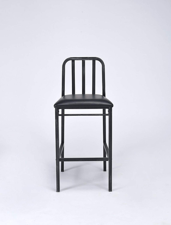 Homeroots 20" X 19" X 41" 2Pc Black And Antique Black Bar Chair 285735
