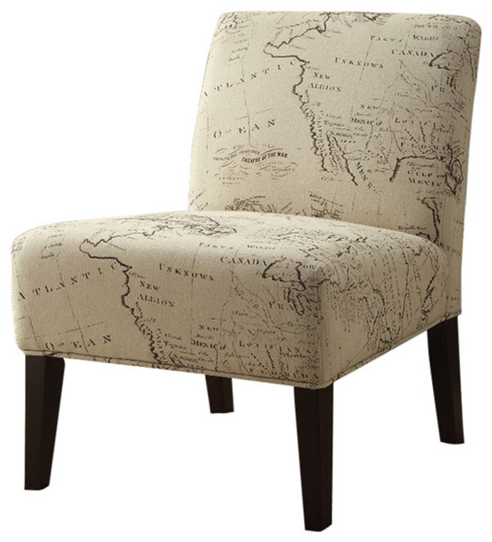 Homeroots 30" X 23" X 33" Fabric And Espresso Accent Chair 285787