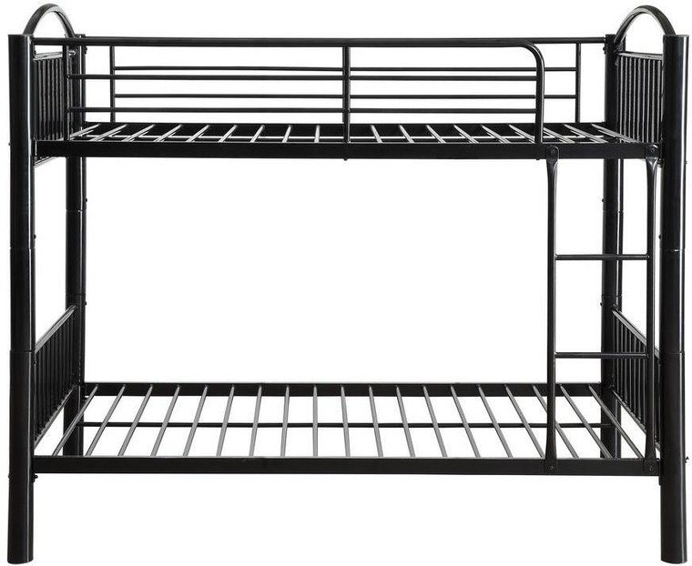 Homeroots 78" X 44" X 67" Twin Over Twin Black Metal Bunk Bed 286163