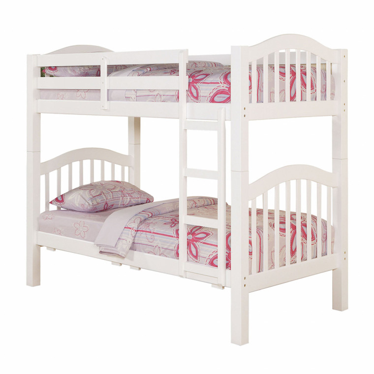 Homeroots 80" X 43" X 69" White Pine Wood Twin Over Twin Bunk Bed 286532