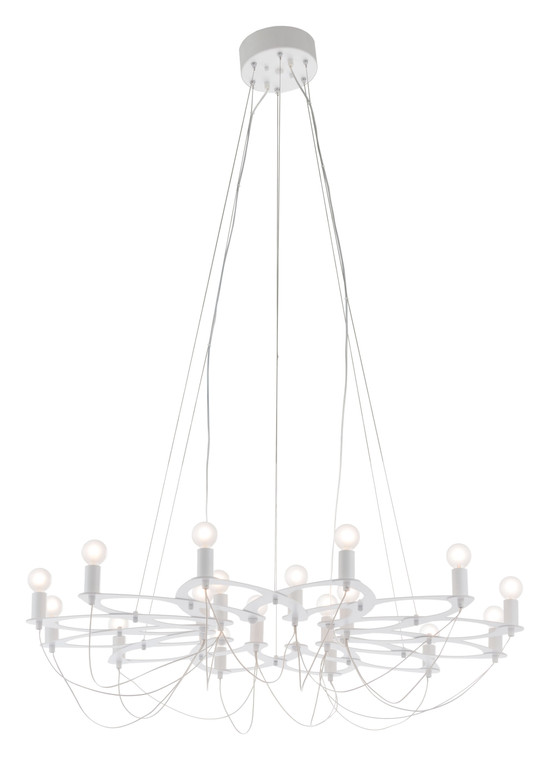 Homeroots 42.5" X 42.5" X 11" White, Metal, Ceiling Lamp 295030