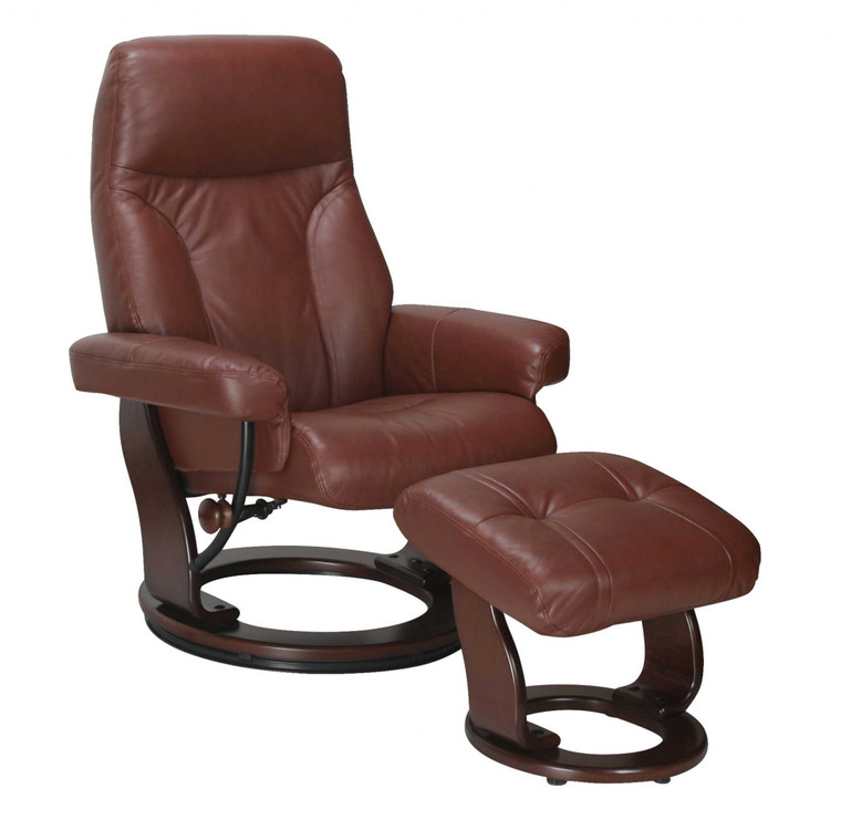 32" X 32" X 40" Cognac Cover- Leather & Vinyl Match Chair & Ottoman 314815