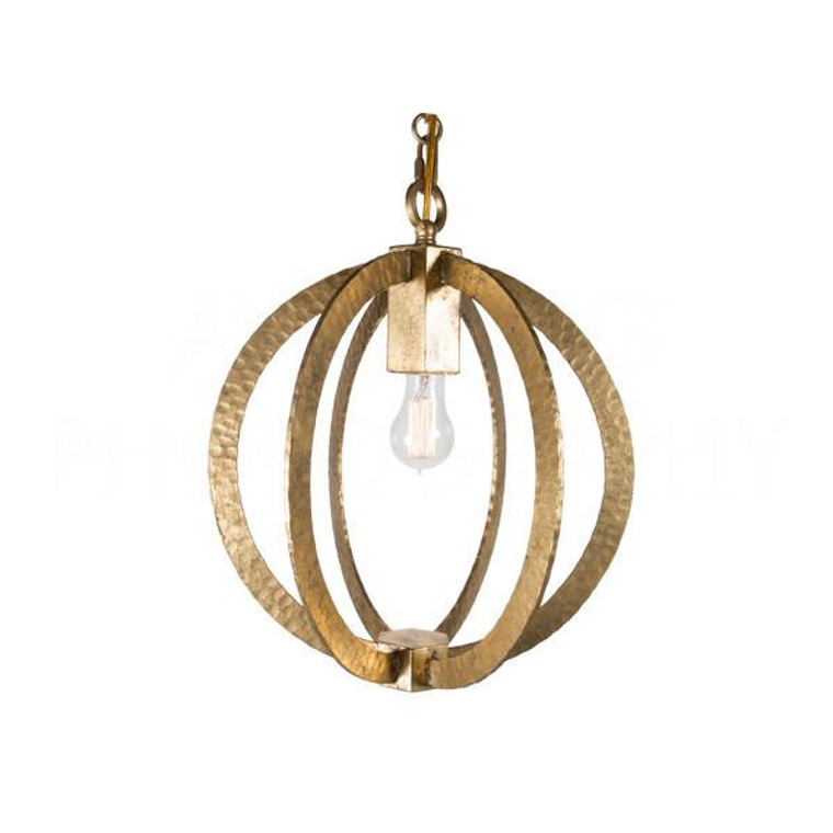 Chandelier Geo Hammered Circle L525 Gld Pen Hom By Aidan Gray 'STRESS FREE'