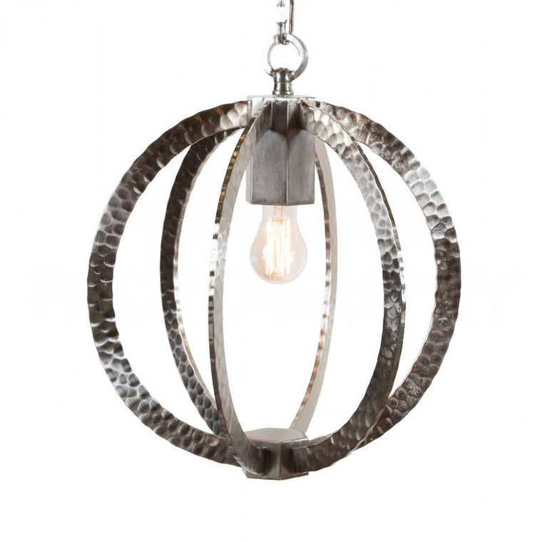Chandelier Geo Hammered Circle L525 Nkl Pen Hom By Aidan Gray