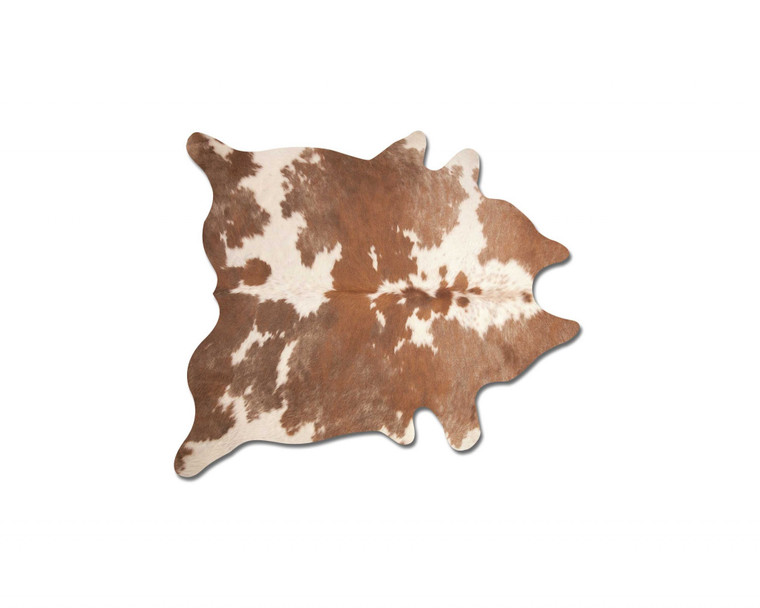 Homeroots 60" X 84" Brown And White Cowhide - Area Rug 317316