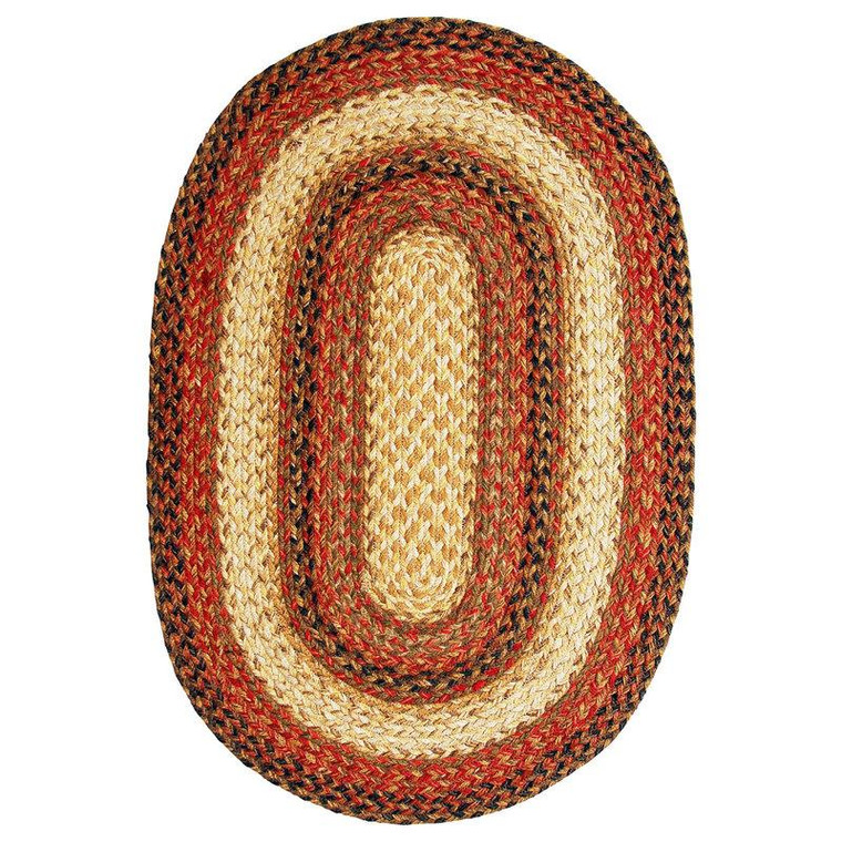 Homespice Russet Oval Jute Braided Rug - 27" x 45" - 502049