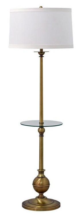 House Of Troy Essex 56" Floor Lamp With Table In Antique Brass E902-AB