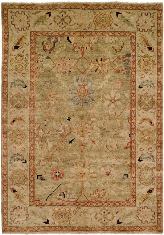 10604 Harounian Peshawar P-6 Light Green/Ivory Hand Knotted Rug - 9'x12'