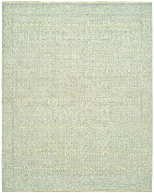 10925 Harounian Vogue NA-1 Ivory/Light Blue Hand Knotted Wool Rug - 9'x12'