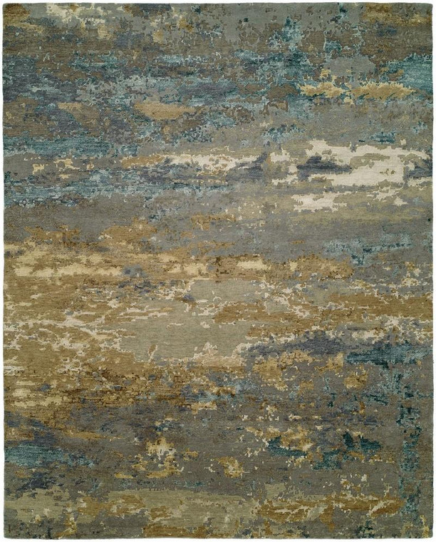 11213 Rosewood RO-1427 Light Blue/Gold Hand Knotted Rug - 8'x10'