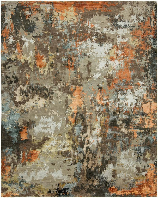 11266 Expressions EX-1 Multi Color Hand Knotted Wool & Viscose Rug - 9'x12'