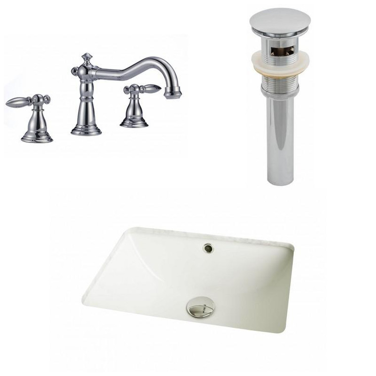 Rectangle Ceramic Undermount Sink Set - Biscuit AI-13011