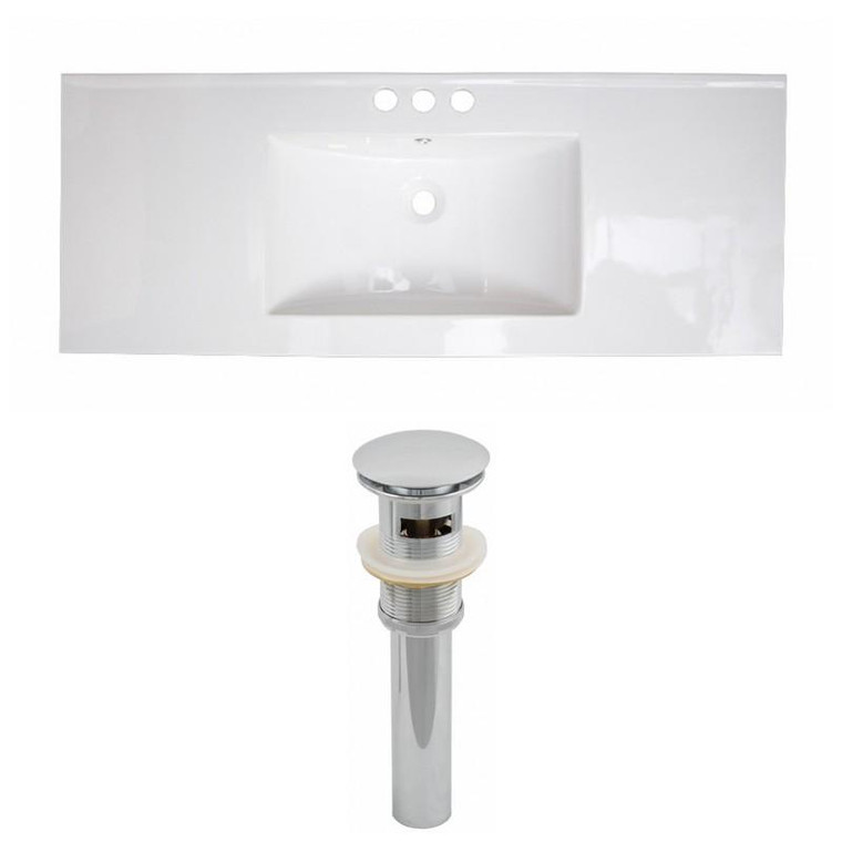 Roxy Rectangle Ceramic Vanity Top Set - White AI-15497