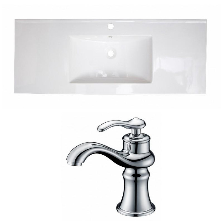 Rectangle Ceramic Vanity Top Set - White AI-16002