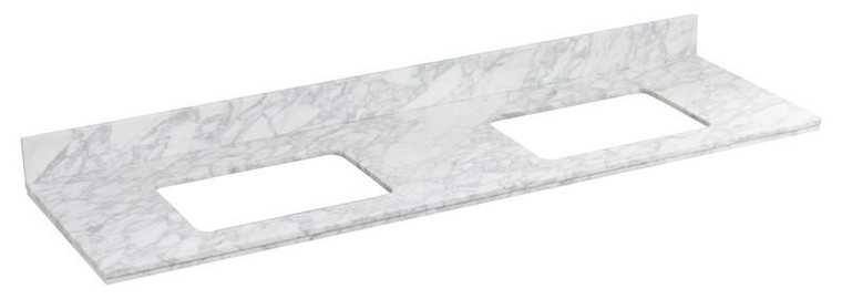 Shaker Rectangle Quartz Top - Bianco Carrara AI-17452