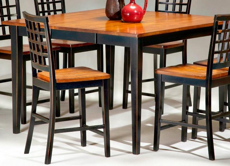 Arlington 54" Gathering Dining Table with 18" Leaf - Black/Java AR-TA-5454G-BLJ-C