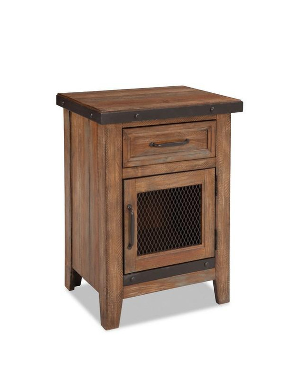Intercon Taos 1 Drawer and 1 Door Nightstand - Canyon Brown TS-BR-3501-CYB-C