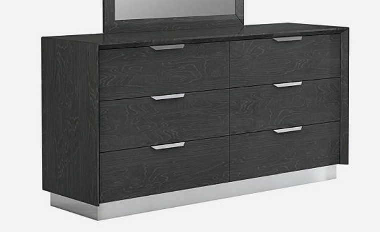 J&M Monte Leone Modern Grey Lacquer 6 Drawer Dresser 180234-D