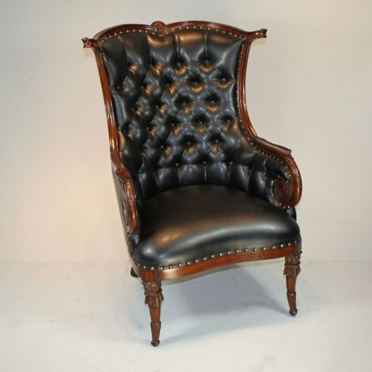 31360 Vintage Fireside A Chair In Black Finish