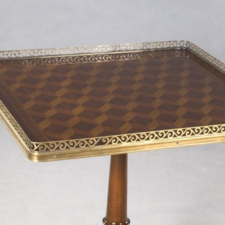 33693 Vintage Square Cameron Table In Brown Finish