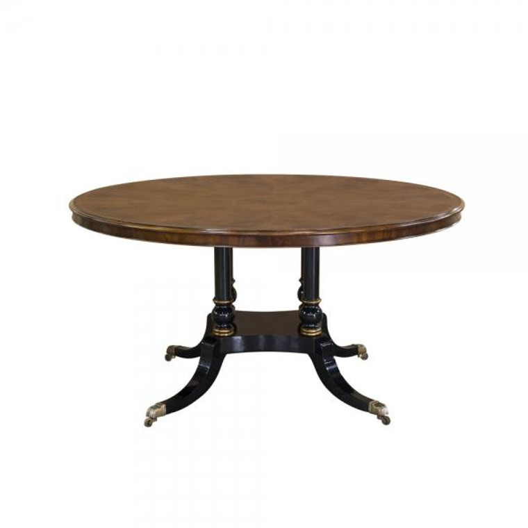 34076 Vintage English Round Mahogany Table