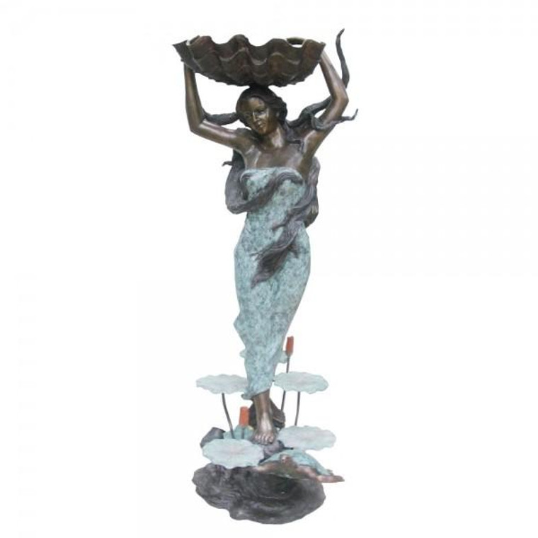 A6328T Vintage Standing Lady With Shell