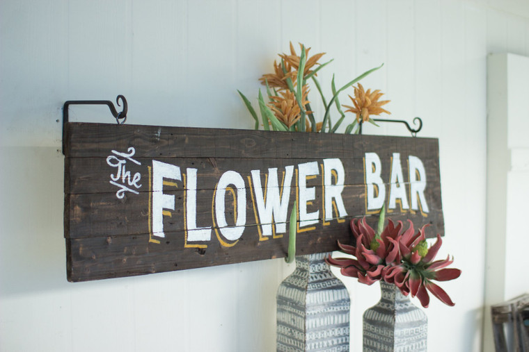 Kalalou Wooden Flower Bar Sign CMG1100