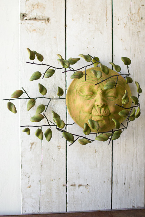 Windy Clay Leaves With Clay Face Wall Hanging - 1 H8465