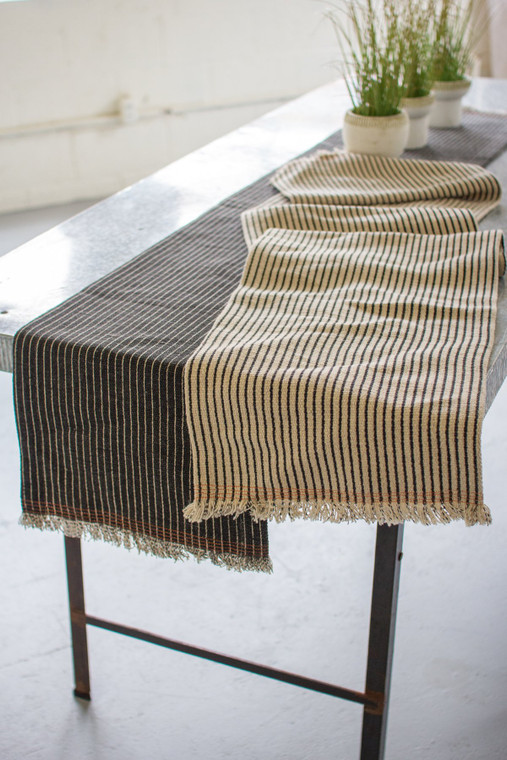 Kalalou Cotton And Jute Table Runners - One Each - (Set Of 2) NRV1066