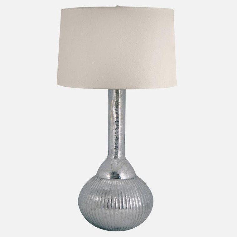 Fluted Mercury Glass Table Lamp In Silver 217