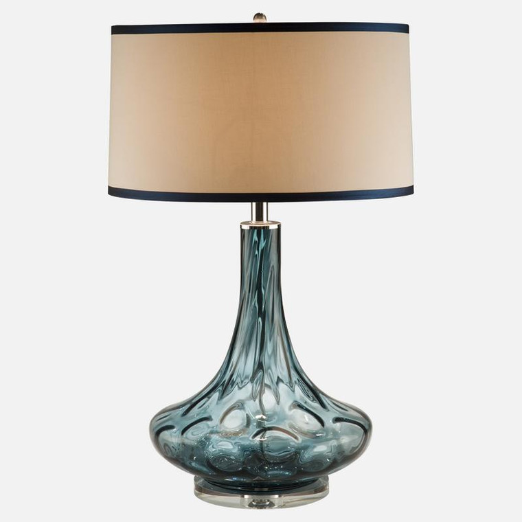 Blue Thumb Print Glass Table Lamp 8011