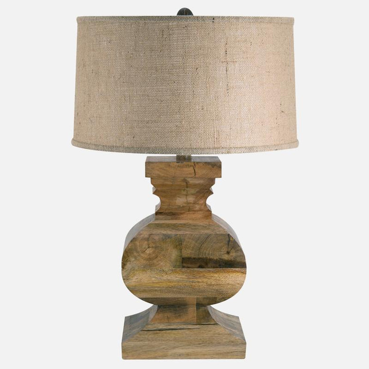 Curved Block Solid Wood Table Lamp 807