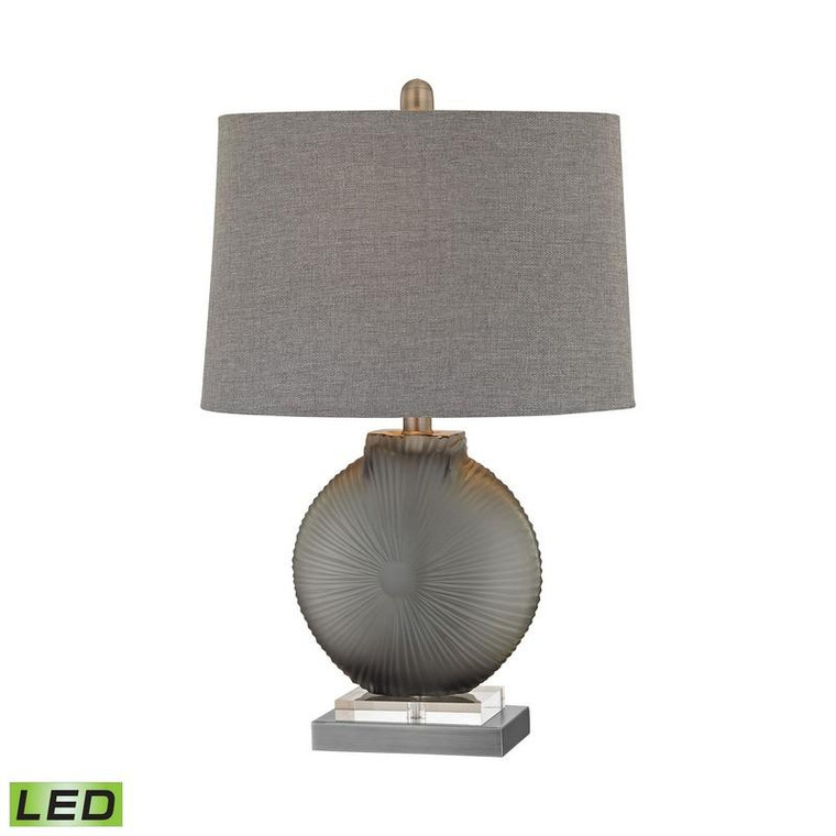 Simone 1 Light Led Table Lamp In Grey And Pewter D2909-LED